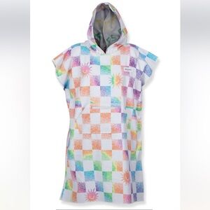 NWOT Checkered Hooded Poncho